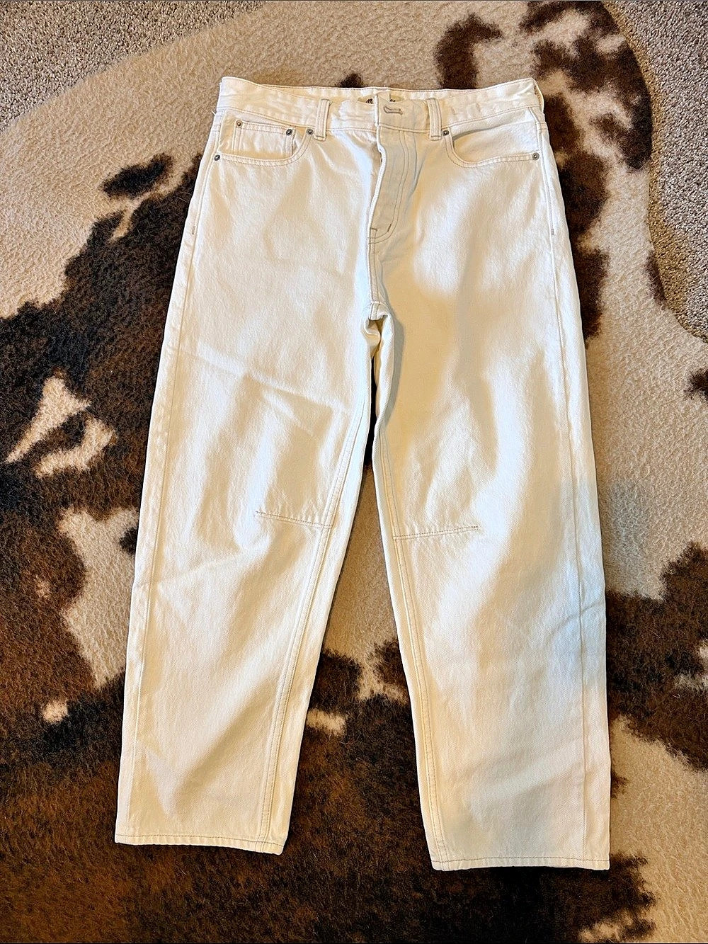 Madewell The Darted Barrel-Leg Jean White Barrel-Leg Jeans Waist 26 Like New